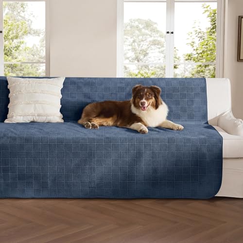 Bedsure Waterproof Couch Cover for Dogs Washable - Waterproof Blanket for Large Dogs Couch Sofa Bed Cozy, Lightweight Furniture Protector for Pet Cat Quick Drying, Navy, 52x82IN - color: Navy, size: 52x82 inch