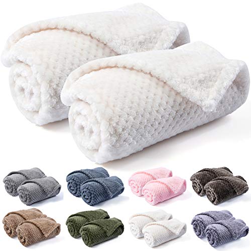 Warm Soft Fuzzy Dog or Cat Blanket, Plush Fleece Throws for Puppy, Kitten, Medium, Large Dogs - Ivory (S/24" x 32") - color: Ivory, size: S/24" x 32"