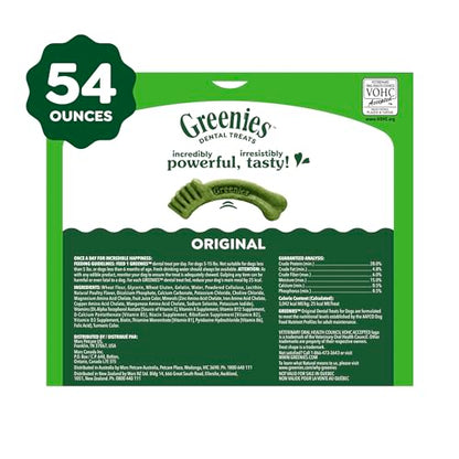 Greenies Veterinarian-Recommended Adult Natural Dental Dog Treats Teenie Size, Dog Dental Chews, Original Flavor, 54 oz. Pack, 192 Count - size: 192 Count (Pack of 1)