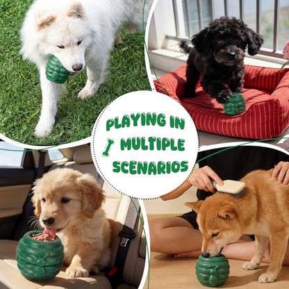 Gemscream 1 Pack Large Dog Toys for Aggressive Chewers, Dog Treat Dispensing Toy to Keep Them Busy, 2-in-1 Fillable Holder with 2 Cups and Food-Dispensing Lids for Large Medium (Green) - color: Green