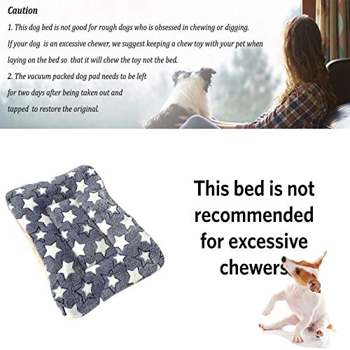 2 Pcs Pet Bed Mats. Ultra Soft Pet (Dog/Cat) Bed with Cute Prints. Reversible Faux Lambswool Kennel Pad for Medium Small Dogs and Cats. Machine Washable Pet Bed. - size: 31.5"l X 22.4"w X 1.2"th