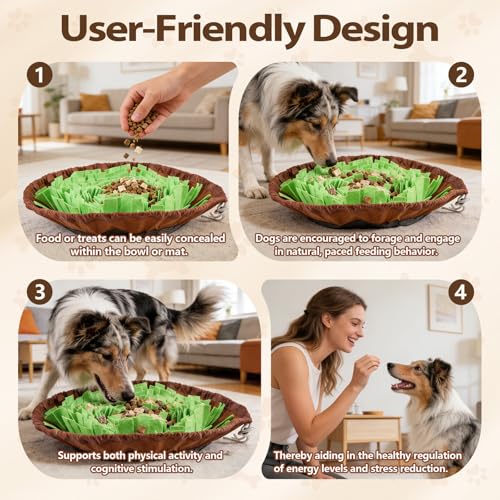Snuffle Mat for Dogs Cats, Interactive Pet Non Slip Sniff Mat for Slow Eating Cognitive Puzzle Feeder for Enrichment Mental Stimulation Toys Keeping Boredom Away