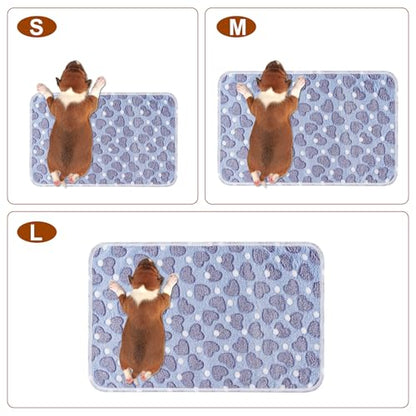 1 Pack 3 Blankets Super Soft Fluffy Premium Fleece Pet Blanket Flannel Paw Printed Throw for Dog Puppy Cat (Small 23x16'', Purple, Pink, Green) - color: Purple, Pink, Green, size: 23x16 inch(Pack of 3)