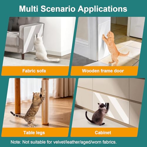 20Pack Self-Adhesive Cat Furniture Protector, Clear Couch Protector, Anti Scratch Guard for Couches, Sofas, Chairs & Armrests, Removable & Waterproof Furniture Shield with 80 Twist Pins - size: 14"x12"_12pcs+14"x6"_8pcs