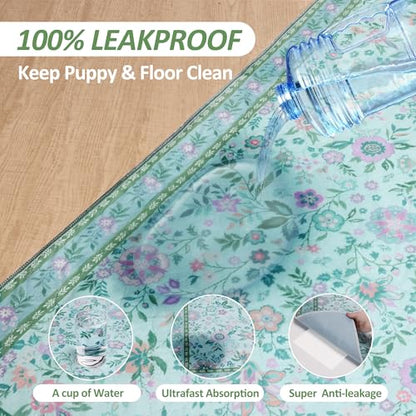 Washable Pee Pads for Dogs, 2Pack Reusable Puppy Pads Dog Potty Training Pads, Waterproof Dog Pee Pads Mat , Whelping Pad, Non-Slip Protects Against Urine Leakage,31"x 36" - color: Green, size: 31*36 Inch(Pack of 2)