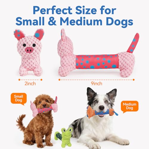 Squeaky Dog Toys, Interactive Dog Toys for Indoor Play, Lion Rabbit Fog Dog Toys with Durable Fabric Material for Small Medium Large Dogs - 3pack - style: 3pack