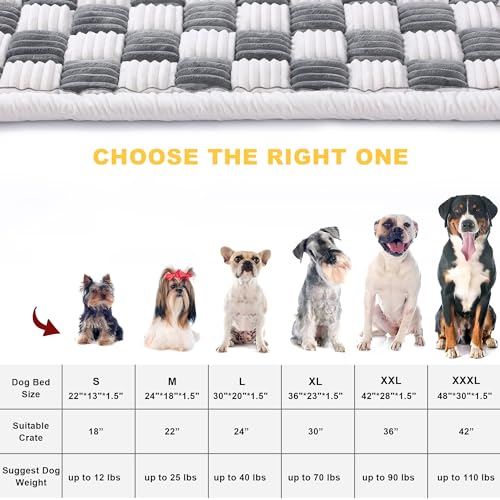 Dog Bed Mats Crate Pad for Small, Medium, Large Dogs, Washable Anti-Slip Pet Bed Mats, Cozy Warm Cat Beds Sleeping Pad (Bluegrey&White, 48.0" L x 30.0" W x 1.5" Th) - color: BlueGrey&White, size: 48.0"L x 30.0"W x 1.5"Th