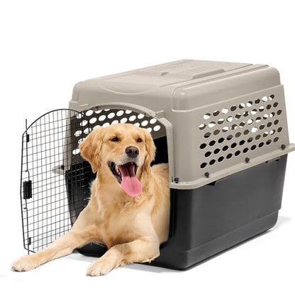 Petmate Vari Dog Kennel - Portable Dog Carriers & Crates for Large Dogs, Airline-Friendly, Durable Plastic, Pet Carrier For Home and Travel, 40 Inches, Taupe and Black - size: 40"L x 27"W x 30"H