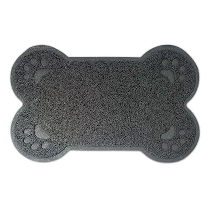 Eurow PVC Cat and Dog Catcher Mat for Litter Boxes & Feeding Areas, Non-Slip, Leakproof, Soft Mesh Paw Cleaner for Sensitive Feet, Traps Dirt, Debris, & Spills, Easy to Clean, 23"x16", Gray