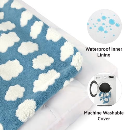 LE SURE Dog Beds Large Sized-Thick Shredded Chopped Foam Pet Bed Indoor as Bed Gift with Removable Cover, Cute Modern Fuzzy Plush & Anti Slip Bottom, Green - color: Green, size: 35.0"L x 22.0"W x 4.0"Th