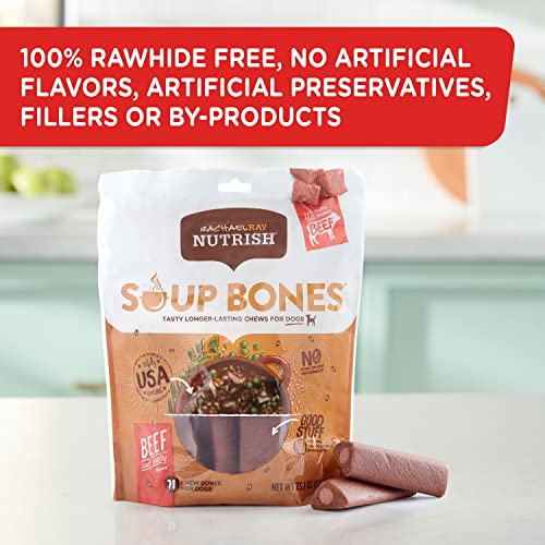 Nutrish Soup Bones Premium Dog Chews with Real Beef and Barley, 6 Chews (Rachael Ray) (Pack of 2) - size: 12.6 Ounce (Pack of 2)