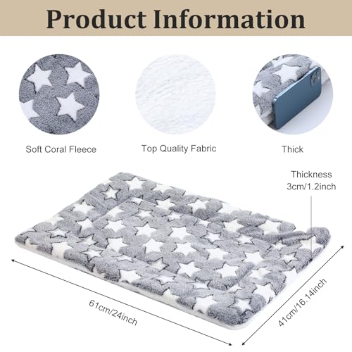 4 Pcs Washable Dog Bed Crate Mat Pad Replaceable Reversible Kennel Pad for Crate Pet, Sleeping Mat for Small, Medium, Large Dog Machine Washable(16.14 x 24 x 1.2 Inch, Pink, Gray)