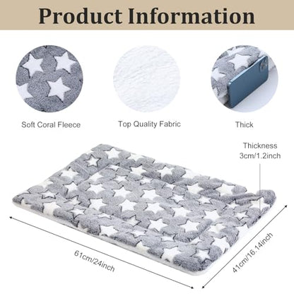 4 Pcs Washable Dog Bed Crate Mat Pad Replaceable Reversible Kennel Pad for Crate Pet, Sleeping Mat for Small, Medium, Large Dog Machine Washable(16.14 x 24 x 1.2 Inch, Pink, Gray)