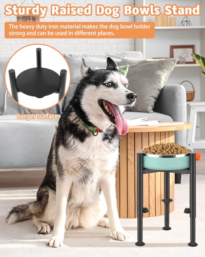 Adjustable Elevated Dog Bowls, Single Dog Food Bowl Stand, Wide 6-10”, 4 Heights Tall Raised Dogs Bowl Holder Water Feeder for Small Medium,Large Breed(3 Feet Normal, Stand Only) - color: 3feet-normal