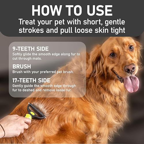 Maxpower Planet Pet Grooming Brush - Double Sided Shedding, Dematting Undercoat Rake for Dogs and Cats - Extra Wide Dog Grooming Brush - Yellow - color: Yellow, size: Large