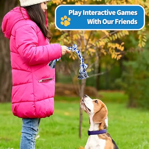 WDZZHOT [2 Pack] Dog Rope Toys, Dog Chew Toy for Medium and Small Dogs, 3 Knots Heavy Duty Puppy Rope Toy, 100% Cotton Tug of War Dog Toys for Boredom, Teeth Cleaning - color: blue+green