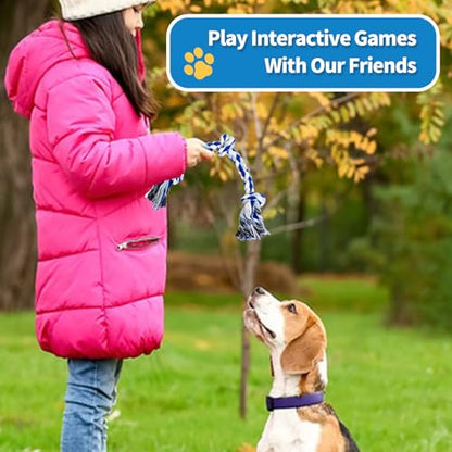 WDZZHOT [2 Pack] Dog Rope Toys, Dog Chew Toy for Medium and Small Dogs, 3 Knots Heavy Duty Puppy Rope Toy, 100% Cotton Tug of War Dog Toys for Boredom, Teeth Cleaning - color: blue+green