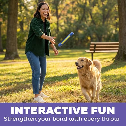 Outward Hound FlyFetch Stick Dog Toy, Durable Natural Rubber, Lightweight, All Breeds, 10.4"