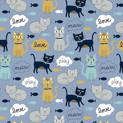 Kitty City Cat Print Pop-Up Cat Play House, Collapsible Indoor Cat Hideout with Peekaboo Openings, Lightweight Foldable Cat Cube for Play & Lounging, Blue - color: I) Cat Print Tent House (Blue)