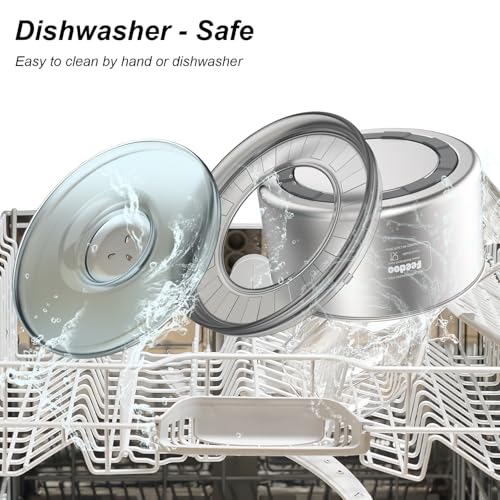 1Gallon Dog Water Bowl, 3.8L No Spill Water Bowl for Dogs, Stainless Steel Spill Proof Dog Bowl, No Splash Slow Drinking Bowl with No Slip Base for Messy Drinkers[Anti Digging]