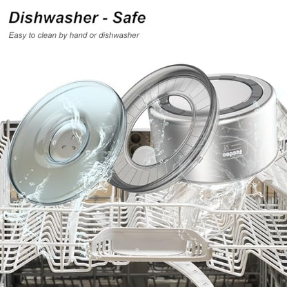 1Gallon Dog Water Bowl, 3.8L No Spill Water Bowl for Dogs, Stainless Steel Spill Proof Dog Bowl, No Splash Slow Drinking Bowl with No Slip Base for Messy Drinkers[Anti Digging]