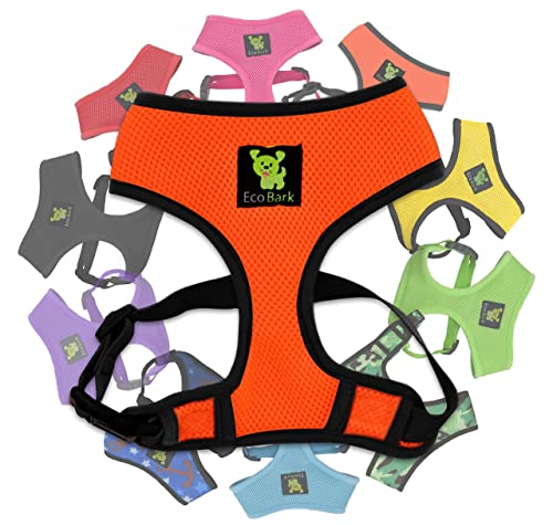 Classic Dog Harness Innovative Mesh No Pull No Choke Design Soft Double Padded Breathable Vest for Eco-Friendly Easy Control Walking Quick Release for Puppies Toy Breeds & Small Dogs (Small, Orange) - color: Orange