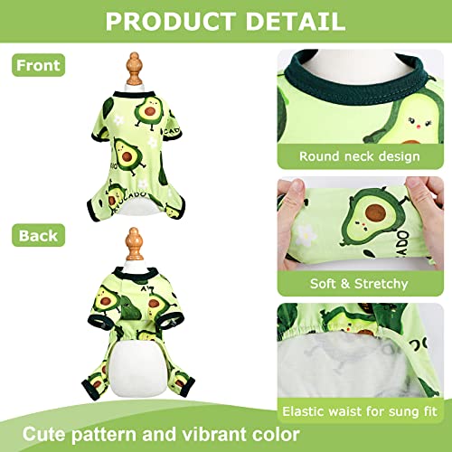 Dog Pajamas Pjs Summer Fall Dog Clothes for Small Dogs Girl - Boy -Small - Medium Size Dogs, Soft Stretchy Puppy Clothes Doggie Onesies Cat Pet Jammies Outfit, Avocado Green, S - color: Avocado Green, size: Small（3-5 lb)