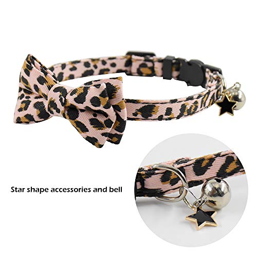 Bowtie Cat Collars Breakaway with Bell, Adjustable Cute Kitty Collars Safety Buckle Kitten Collar for Cat Puppy 7.5-11in (15) - color: 15