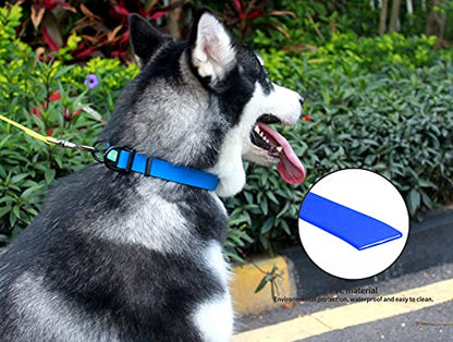 Waterproof Dog Collars,Easy Clean Collar,Adjustable Dog Collars for Small,Medium, Large Dogs (Blue, L) - color: Blue, size: L