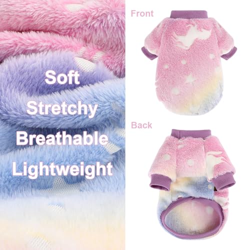 Dog Sweaters for Small Dogs Male Female Night Glow Doggy Clothes Girl Boy, Warm Pullover Dog Sweatshirt, Winter Pet Coat Jacket Cat Costume, Small Doggie Sweater Puppy Outfit, Pink, XS - color: Night Glow Pink, size: X-Small (Chest 13in )