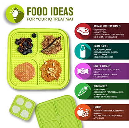 Hyper Pet IQ Treat Lick mat for Dogs, Dog Slow Feeder & Cat Lick mats | Great Alternative to Slow Feeder Bowls & Cat Feeders | Perfect Dog Licking mat, Cats Puzzle & Enrichment Toys - color: Green, size: Medium