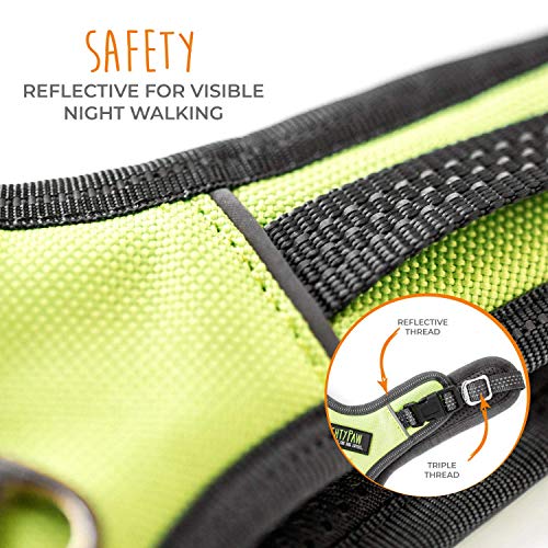Mighty Paw Sport Harness 2.0 - Padded Canine Accessory - Adjustable Neck and Chest Straps - Enhanced Visibility with Reflective Stitching - Dog Padded Harness with Handle - Large - Green - color: Green