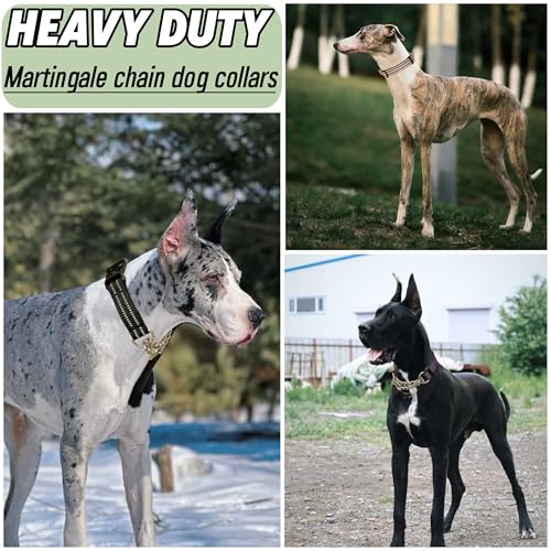 Martingale Dog Collars, Reflective Nylon Collar with Stainless Steel Chain, Adjustable Walking Training Dog Collars with Quick Release Buckle, Suitable for Small Medium Large Dogs(Pink,M) - color: Pink, size: Medium-(dog's neck 13~16.5inches)