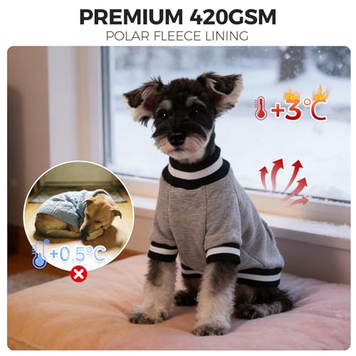 BINGPET Small Dog Sweater Pullover Fleece Vest with Leash Hole & D-Ring,Cotton Dog Hoodie for Small Medium Large Dogs Puppy Boys Girls,Thick Soft Fleece Winter Dog Clothes Cold Weather Sweatshirt Coat - color: Grey, size: S(Chest: 20",Neck: 13",Back: 12")