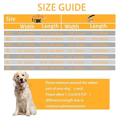 Reflective Dog Collar with Safety Locking Buckle, Adjustable Soft Breathable Nylon Collars for Small, Medium and Large Dogs(Collar+Leash XS Width 3/8" Yellow) - color: Yellow, size: XX-Small (Width 3/8")