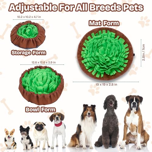 Snuffle Mat for Dogs | Travel-Friendly & Durable Dog Sniff Mat | Encourages Foraging, Mental Stimulation, Slow Eating | Interactive Dog Activity Mat for Puppies & Adult Dogs (Green) - color: Green