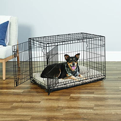Midwest Homes for Pets 36-Inch New World Crate for Medium-Large Breeds, 41-70 lbs, Double Door Folding Dog Crate, Leak-Proof Tray & Secure Latches, Portable, Durable & Easy to Assemble - size: 36.0"L x 23.0"W x 25.0"H