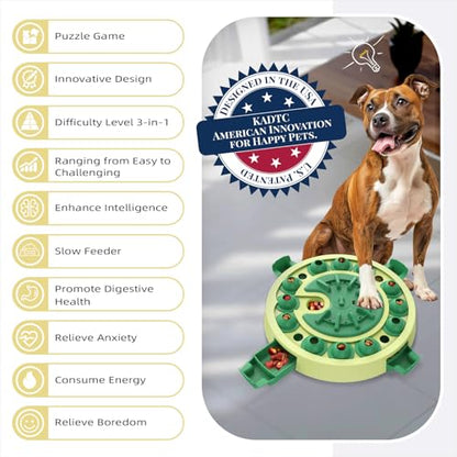 Dog Puzzle Toy, Large Size, 3 Levels of Step-by-Step Challenge, 4 Ways to Play Beginner to Advanced Slow Feeder & Mental Stimulation for Smart Dogs Enrichment Toys - color: Green