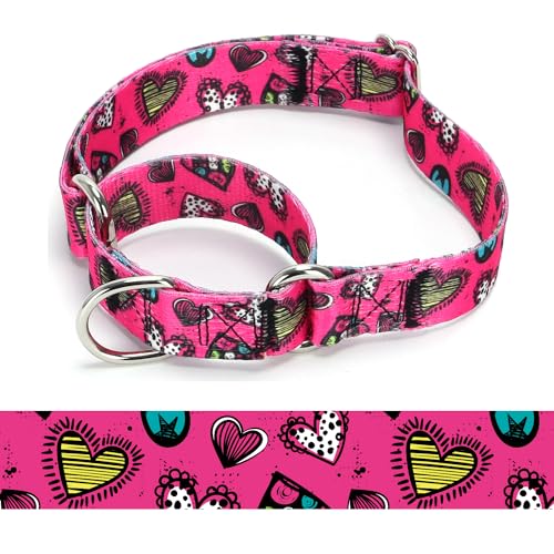 Martingale Dog Collars - Flower Multicolor Cute Patterns, Adjustable Nylon Training Dog Collar Suitable for Boy and Girl Dogs Medium Large Dogs (5, M) - color: 5, size: M
