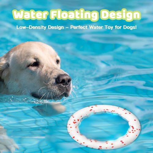 Dog Chew Toys 7 Inch for Medium Large Dogs Floating Fetch Toy Anxiety Relief Chewers Indoor Outdoor Water Play（Small） - size: Medium
