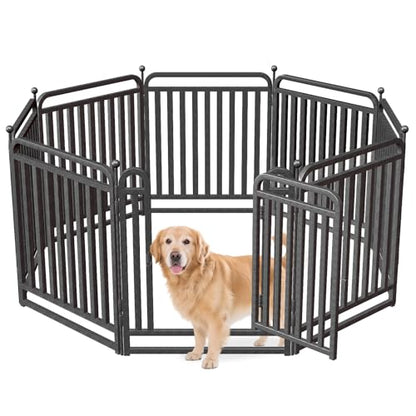 32 Inch Dog Playpen Outdoor, 8 Panels Puppy Playpen Heavy Duty Dog Play Pen Indoors, Rust Resistant Dog Pen for Large/Medium/Small Dogs, Dog Fence for RV Camping - style: 32" H