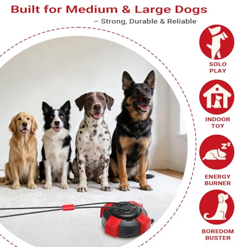 Upgraded Super Strong Suction Cup Dog Toy for Aggressive Chewers, 2.68" Bite Resistant Interactive Tug of War Toy, Durable Rope Chew Ball for Medium Large Dogs, Anxiety Relief