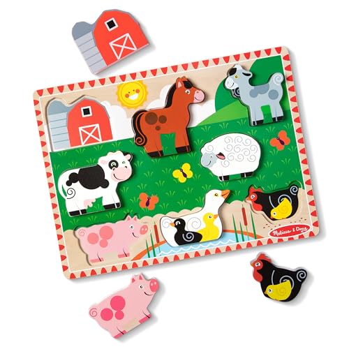 Melissa & Doug Farm Wooden Chunky Puzzle (8 pcs) - FSC Certified - style: Farm