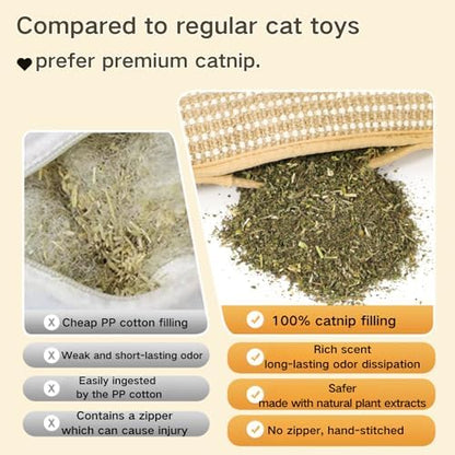 Catnip Kicker Pillow, Interactive Catnip Chew Toy, Soft Scratchable Material Feeds Your Cat’s Natural Instincts, Teeth Cleaning & Anxiety Relief (Caterpillar Style * 3PCS) - color: Caterpillar style * 3PCS