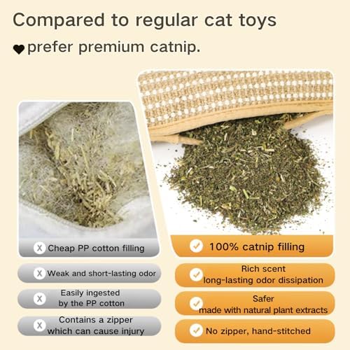 Catnip Kicker Pillow, Interactive Catnip Chew Toy, Soft Scratchable Material Feeds Your Cat’s Natural Instincts, Teeth Cleaning & Anxiety Relief (Chirping Bird Design * 2PCS) - color: Chirping bird design * 2PCS