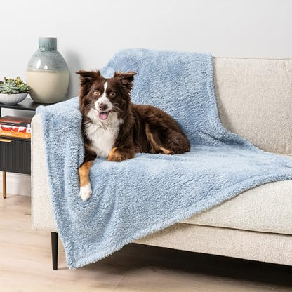 PETAMI Fluffy Fleece CAT and Dog Throw Blanket, Blue, Medium - color: Blue, size: Medium (29x40)