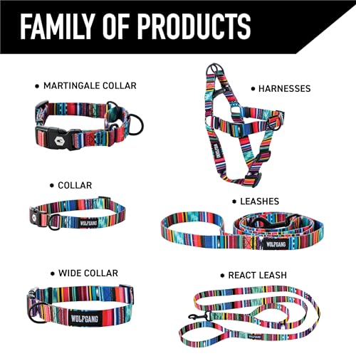 Wolfgang Heavy Duty Martingale Dog Collar with Quick Release Nylon Buckle for Walking & Training, Quetzal Print, Medium - color: Quetzal Print, size: Medium (1 Inch x 14-18 Inch)