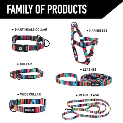 Wolfgang Heavy Duty Martingale Dog Collar with Quick Release Nylon Buckle for Walking & Training, Quetzal Print, Medium - color: Quetzal Print, size: Medium (1 Inch x 14-18 Inch)