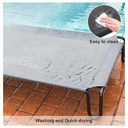 Pettycare Elevated Outdoor Dog Bed - Medium Dog Cot, Waterproof, Cooling, Non Slip, Up to 40 lbs, Grey - color: Grey, size: M: 35x25.6x8 inches