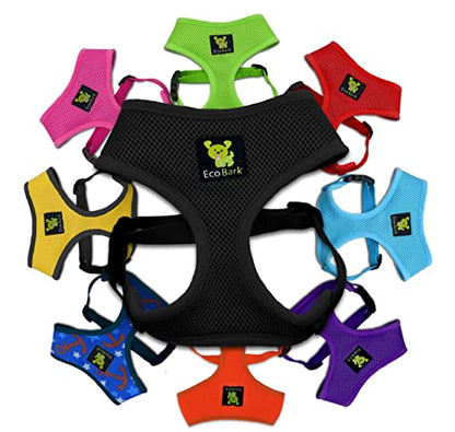 EcoBark Dog Harness - Eco-Friendly Max Comfort Harnesses - Luxurious Soft Mesh Halter - Over the Head Harness Vest- No Pull and No Choke for Puppy, Toy Breeds & Small Dogs (Small, Black) - color: Black